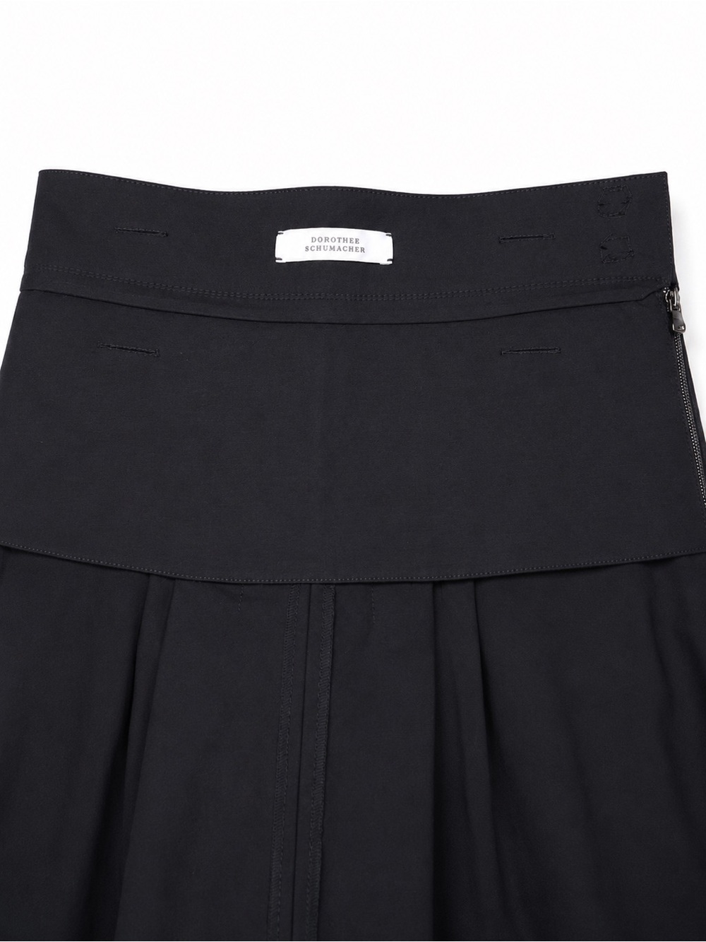 Dorothee Schumacher Black Midi Skirt Belted A-Line Cotton Blend Size 0 Germany - Picture 11 of 11